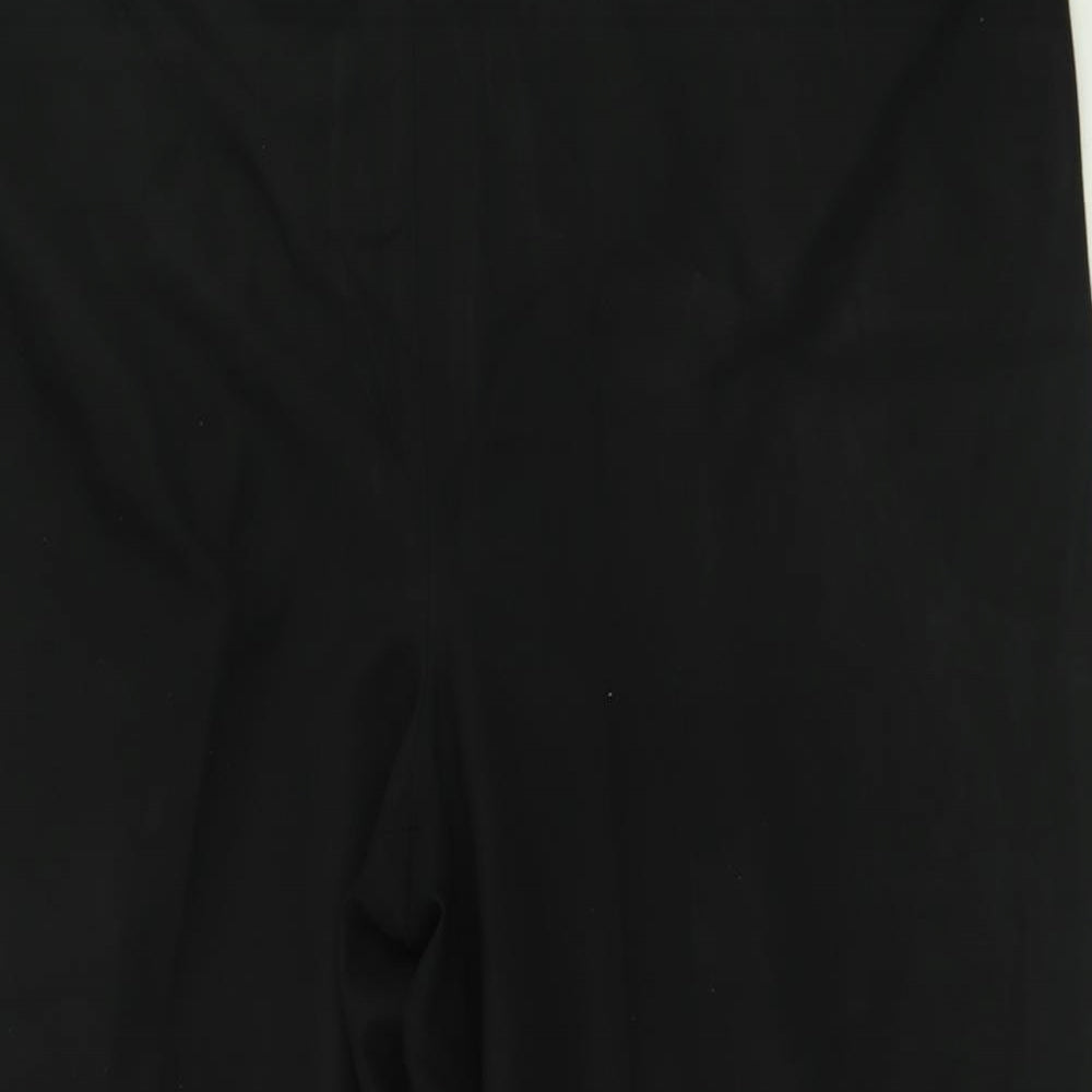 Evans Womens Black  Polyester Trousers  Size 24 L29 in Regular