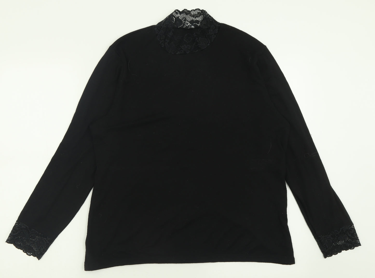 Preworn Womens Black  Cotton Pullover Sweatshirt Size XL  Pullover