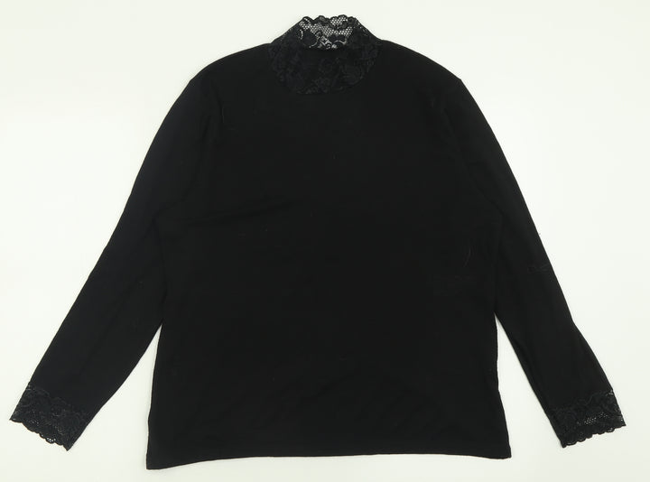 Preworn Womens Black  Cotton Pullover Sweatshirt Size XL  Pullover