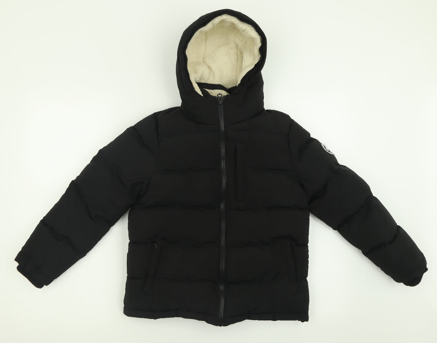 SoulCal&Co Boys Black   Basic Coat Coat Size 9-10 Years  Zip