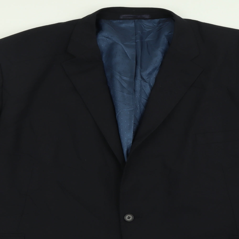 Flintoff Mens Black  Polyester Jacket Suit Jacket Size 56