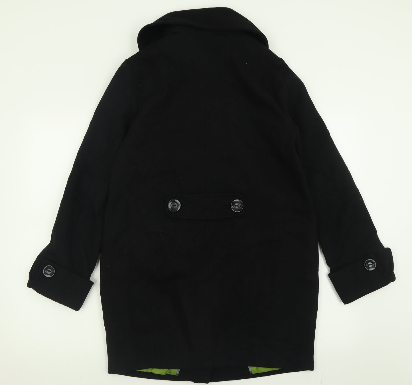 Debenhams Womens Black   Overcoat Coat Size 10  Button