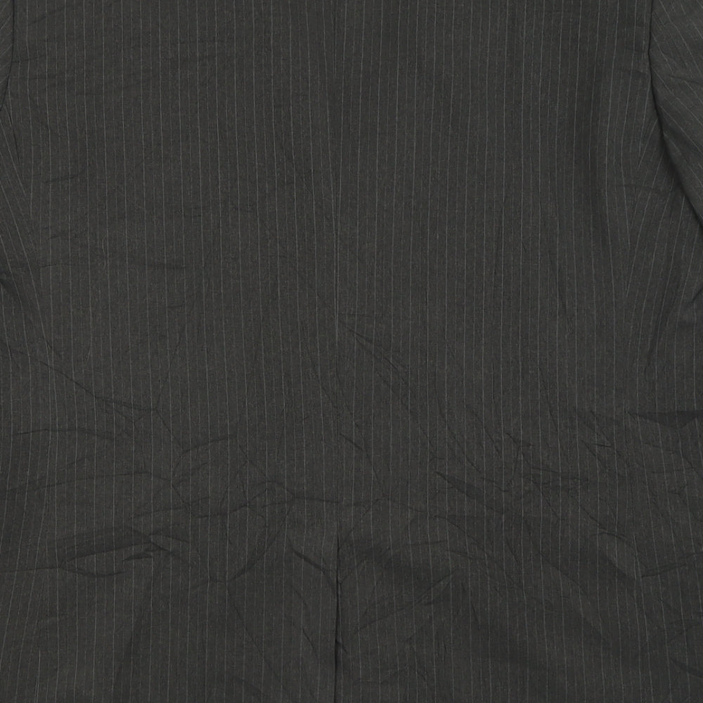 Taylor & Wright Mens Grey Striped Polyester Jacket Suit Jacket Size 48