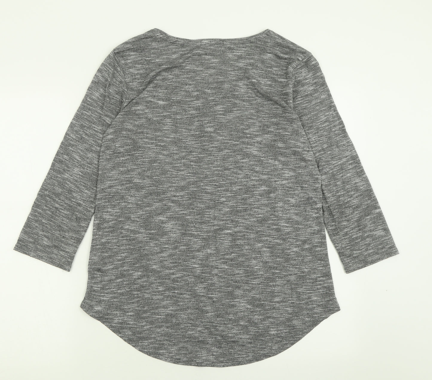 Papaya Womens Grey  Polyester Basic T-Shirt Size 16 V-Neck