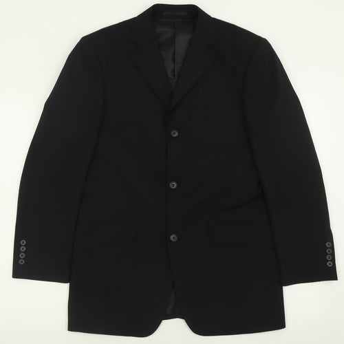 Charlton Gray Mens Black  Polyester Jacket Suit Jacket Size 36