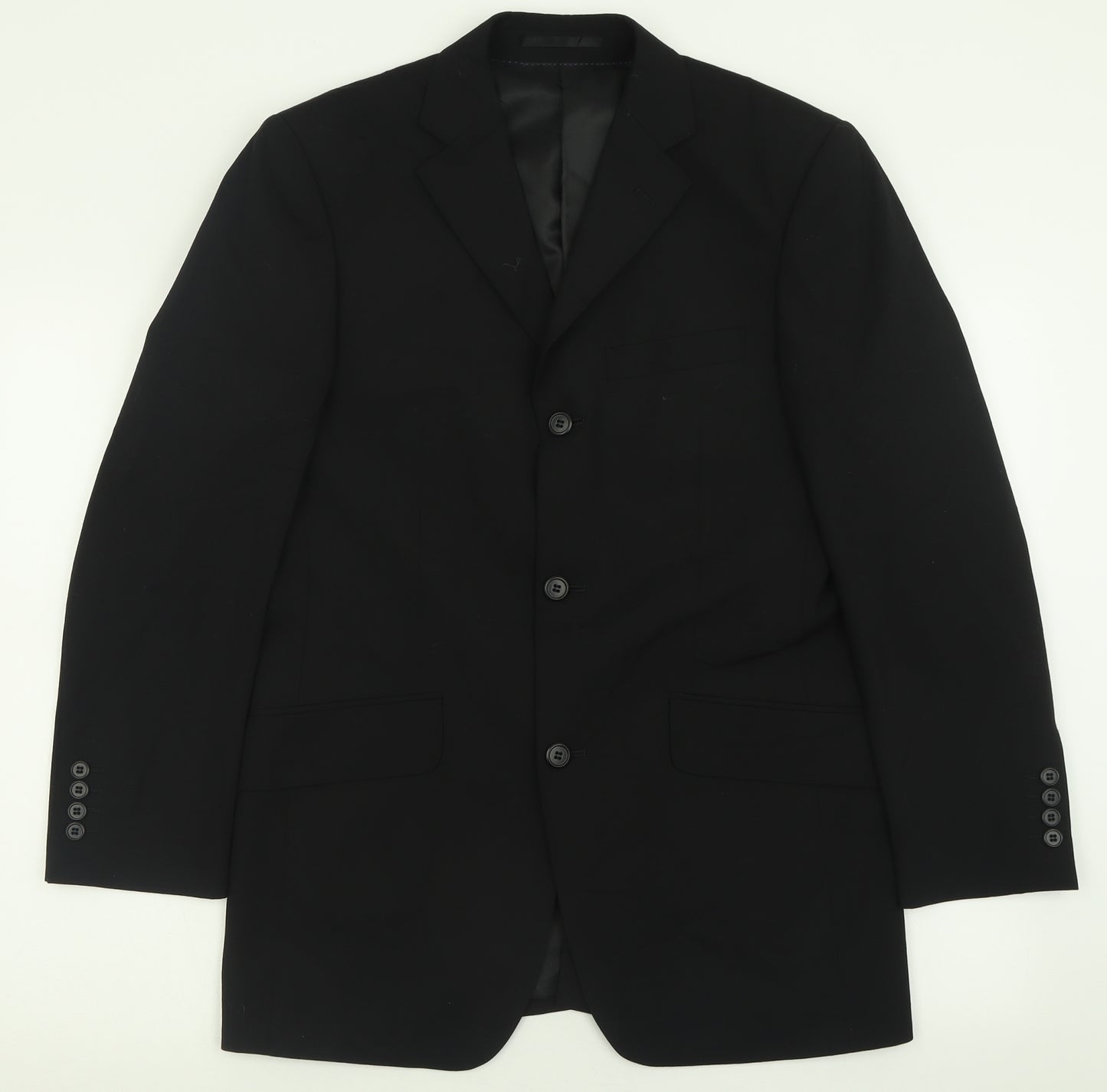 Charlton Gray Mens Black  Polyester Jacket Suit Jacket Size 36