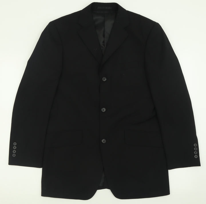 Charlton Gray Mens Black  Polyester Jacket Suit Jacket Size 36