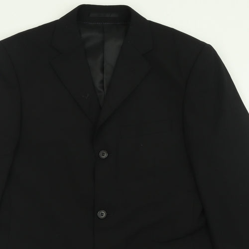 Charlton Gray Mens Black  Polyester Jacket Suit Jacket Size 36