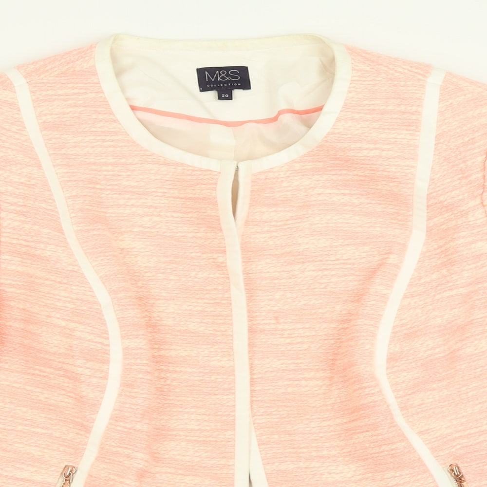Marks and Spencer Womens Pink   Jacket Blazer Size 20  Hook & Eye