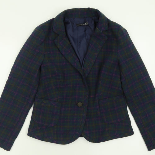 Atmosphere Womens Black Plaid  Jacket  Size 12  Button