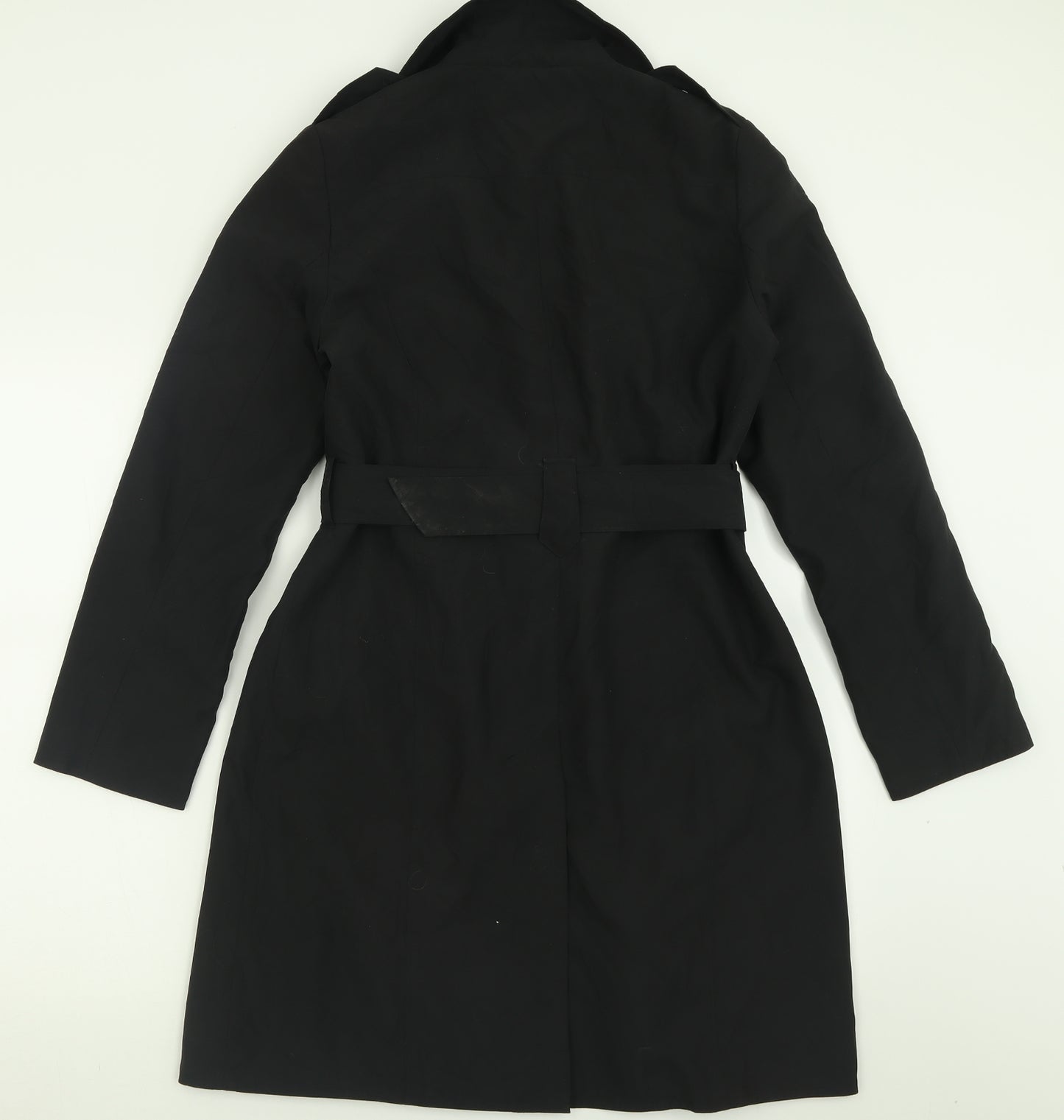 Marks and Spencer Womens Black   Overcoat Coat Size 10  Button