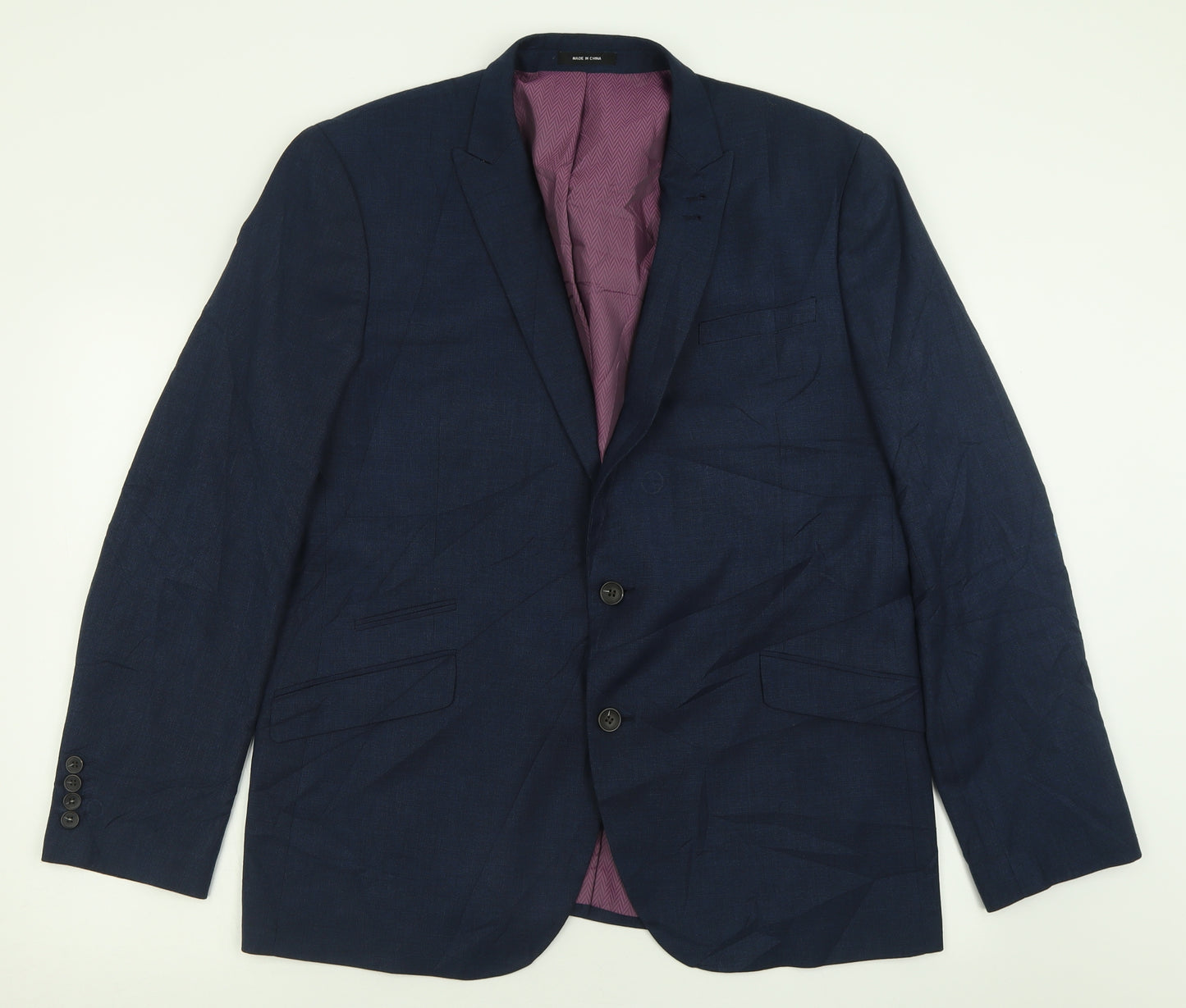 Cedar Wood State Mens Blue  Polyester Jacket Suit Jacket Size 46