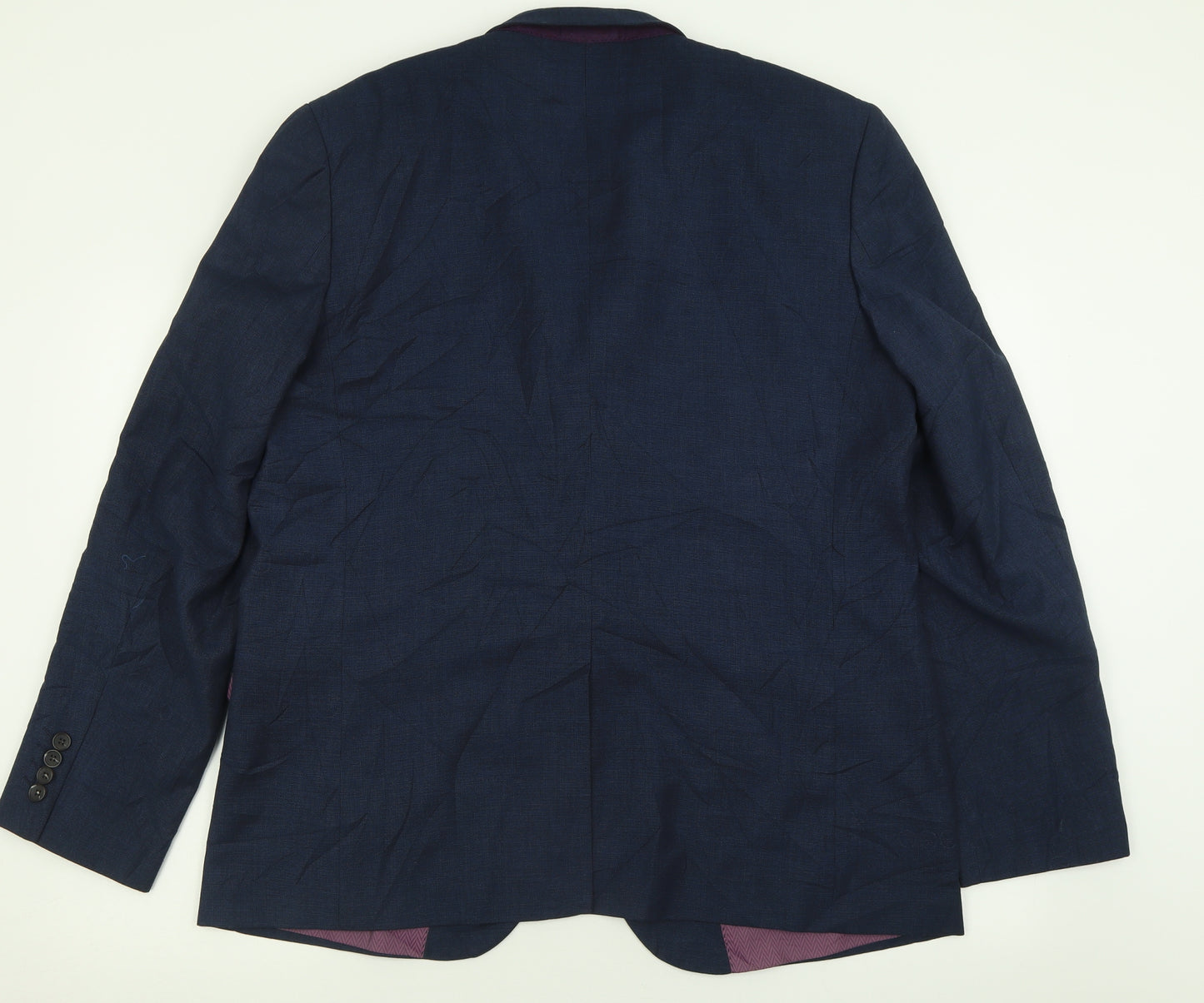 Cedar Wood State Mens Blue  Polyester Jacket Suit Jacket Size 46