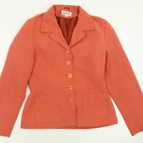 Equation Womens Orange   Jacket Blazer Size 10  Button