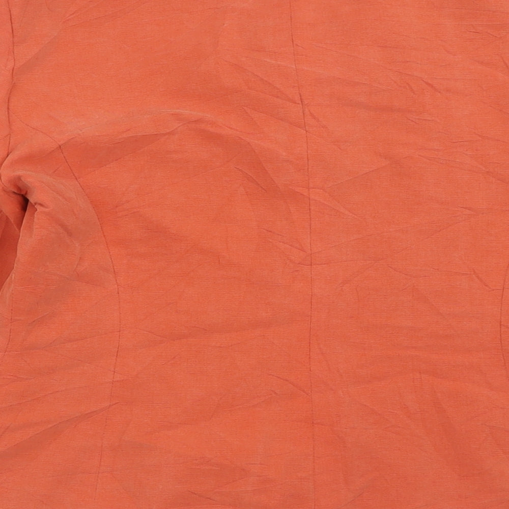 Equation Womens Orange   Jacket Blazer Size 10  Button