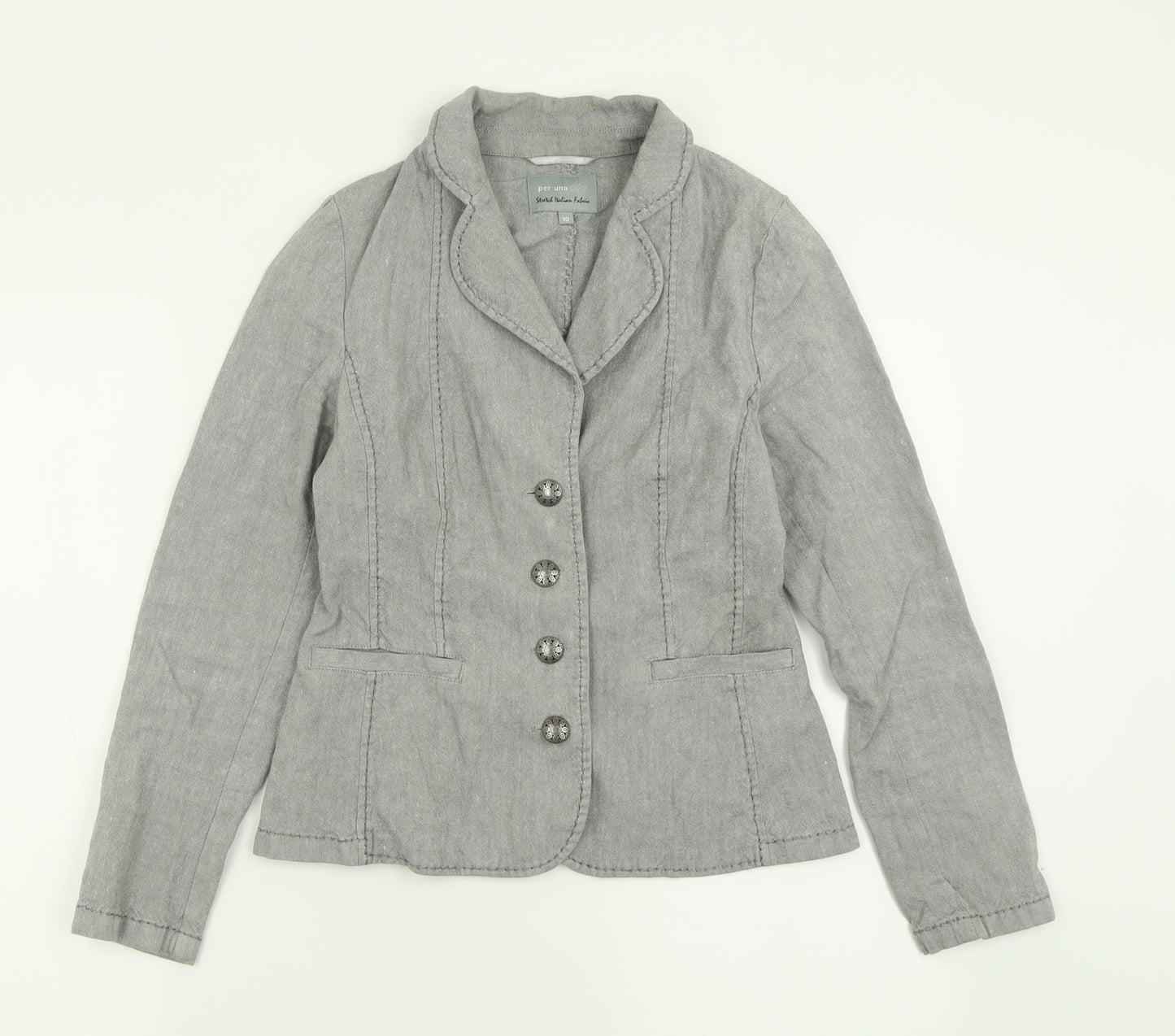 Per Una Womens Grey   Jacket  Size 10  Button