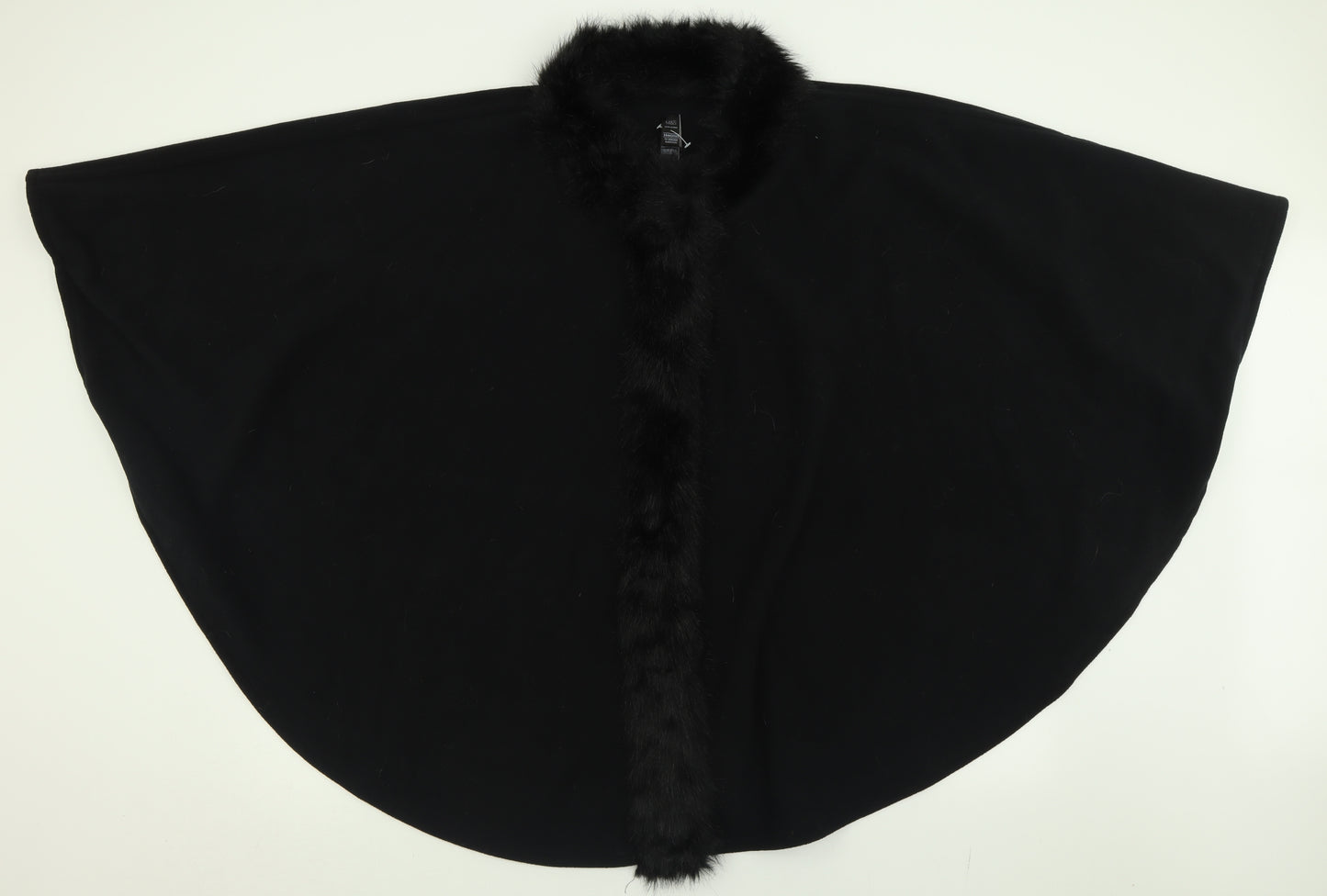 Marks and Spencer Womens Black Crew Neck  Polyester Cape Jumper One Size