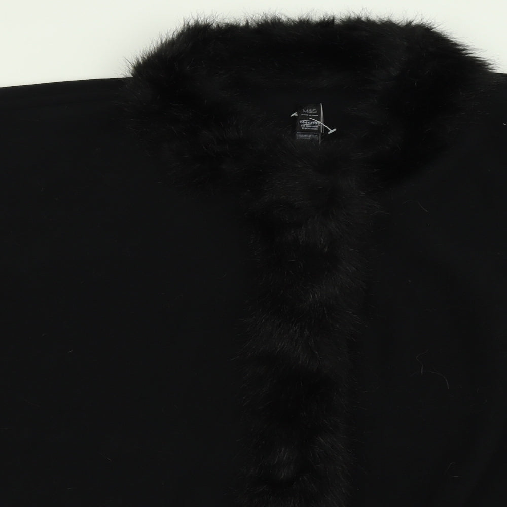 Marks and Spencer Womens Black Crew Neck  Polyester Cape Jumper One Size