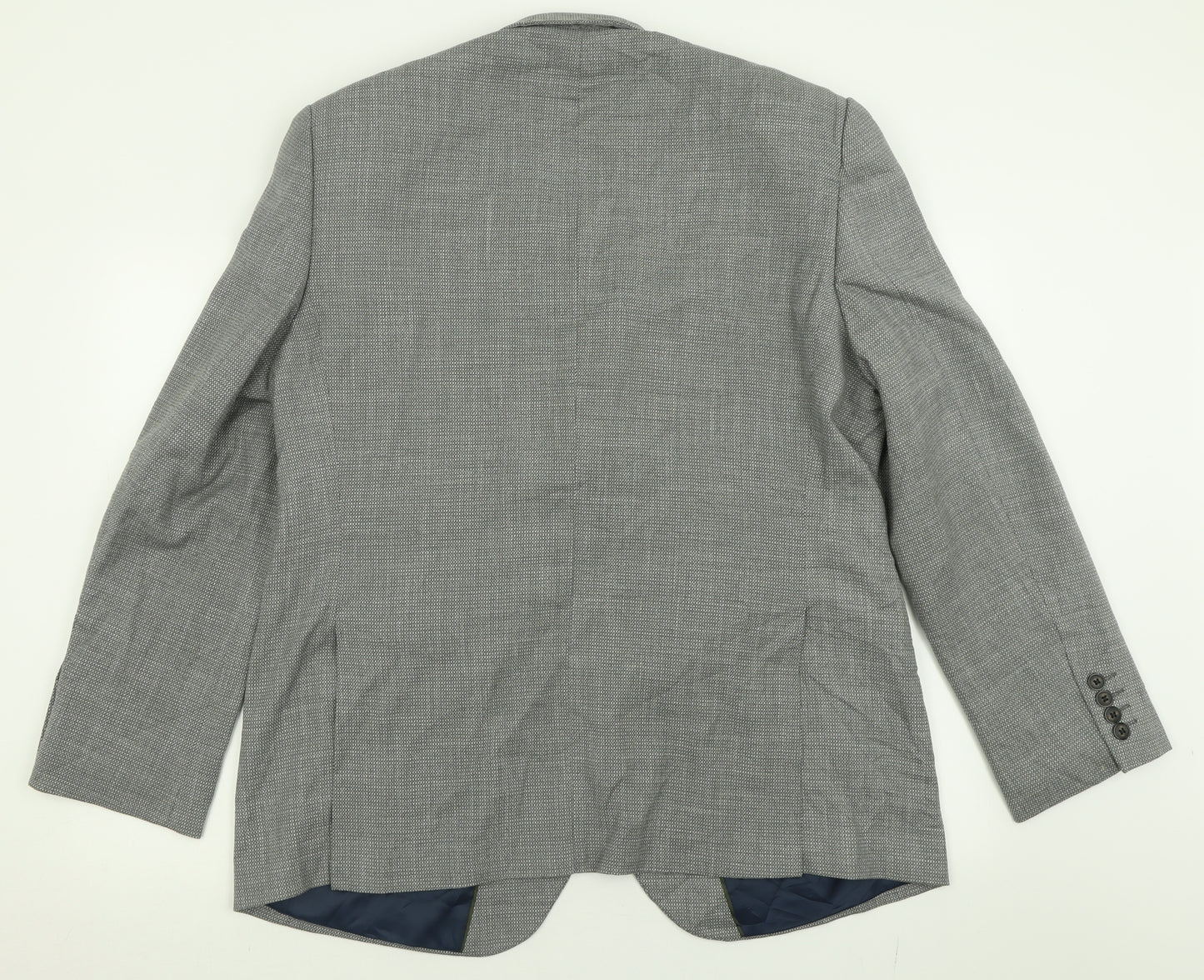 Marks and Spencer Mens Grey Plaid Polyester Jacket Suit Jacket Size 44