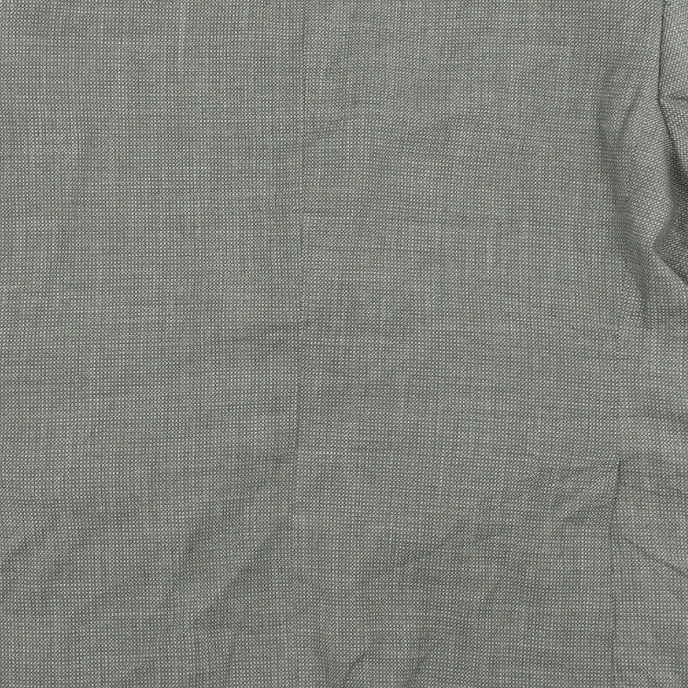 Marks and Spencer Mens Grey Plaid Polyester Jacket Suit Jacket Size 44