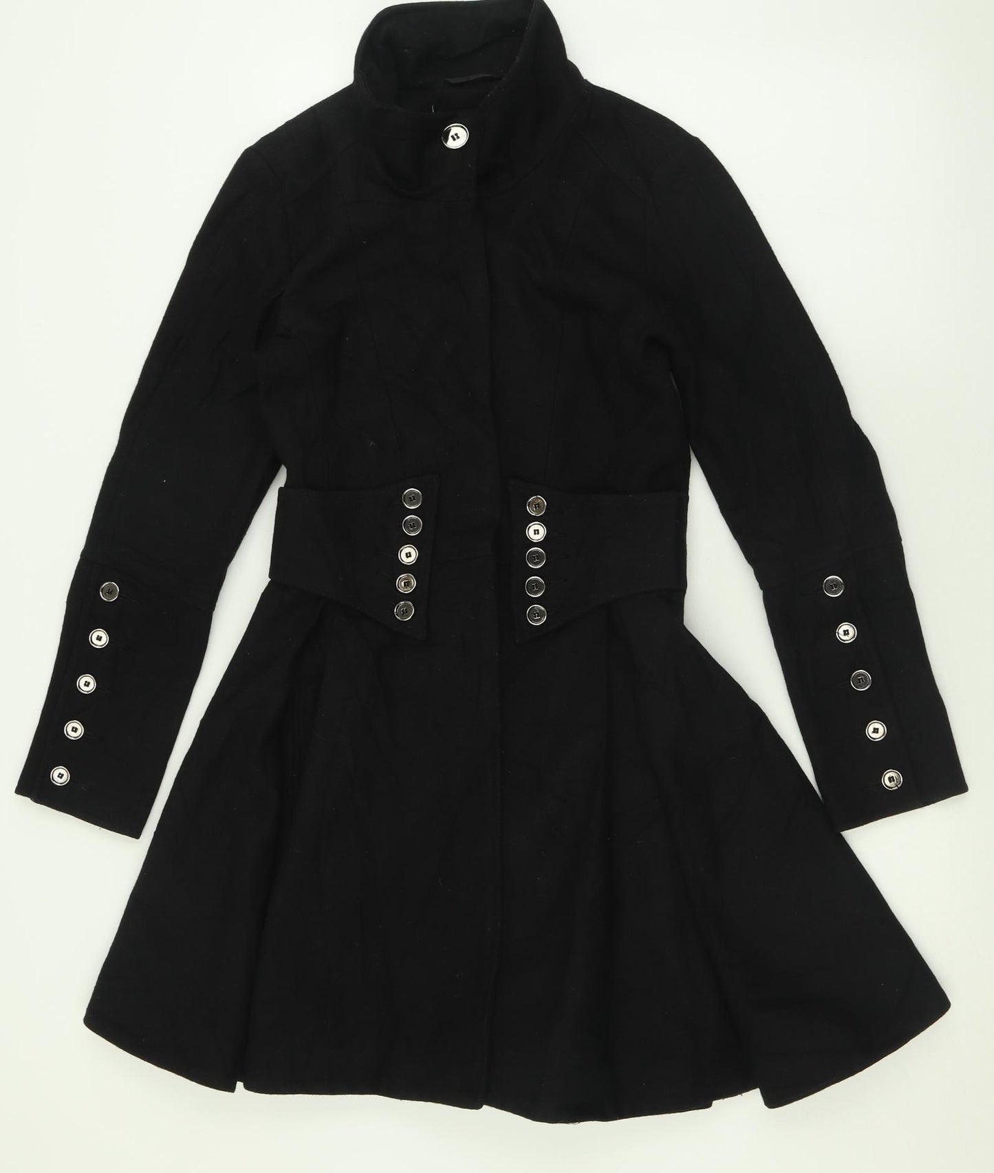 ASOS Womens Black   Parka Coat Size 8  Button