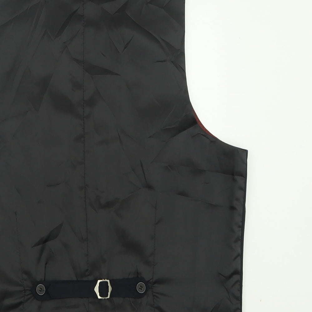 Tarocash Mens Blue  Polyester Jacket Suit Waistcoat Size M