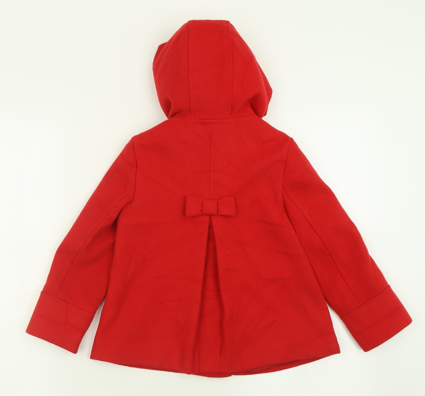 TU Girls Red   Overcoat Coat Size 4-5 Years  Button