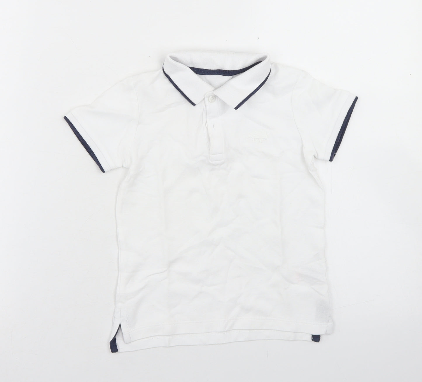 Dunnes Stores Boys White  Cotton Basic Polo Size 3-4 Years Collared Button
