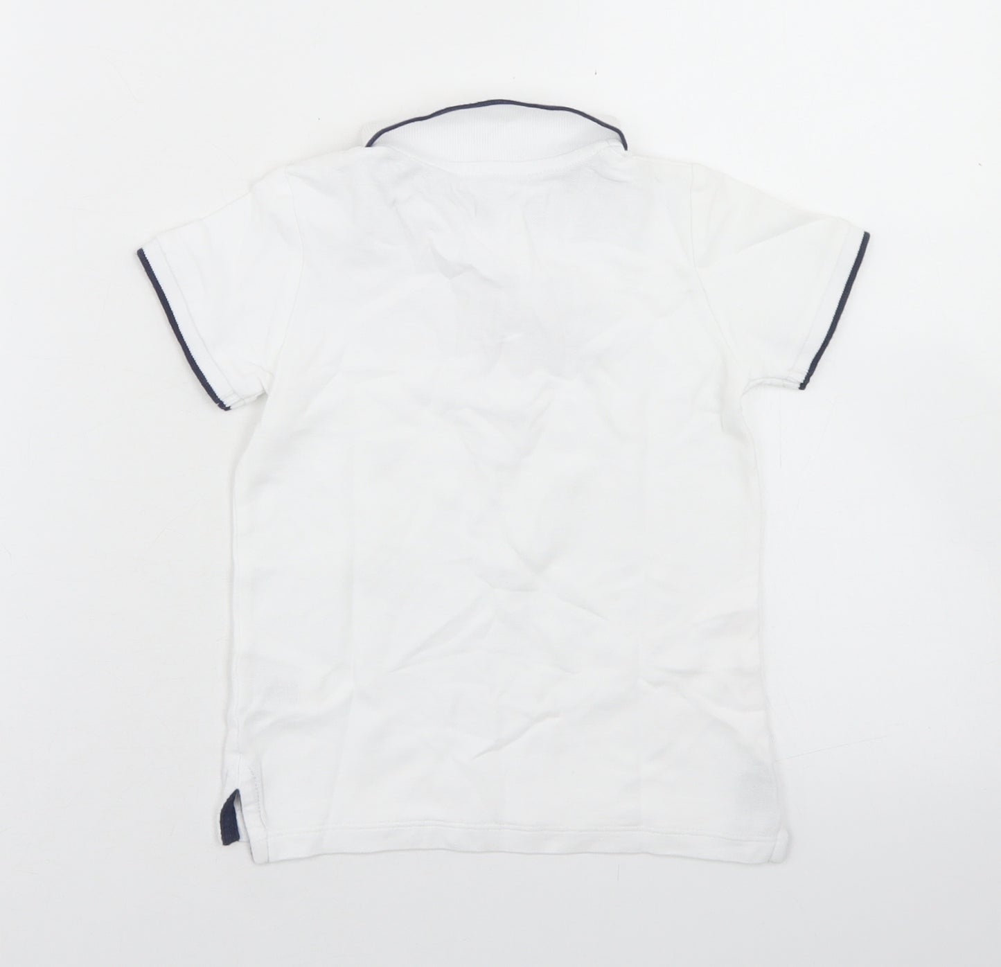 Dunnes Stores Boys White  Cotton Basic Polo Size 3-4 Years Collared Button