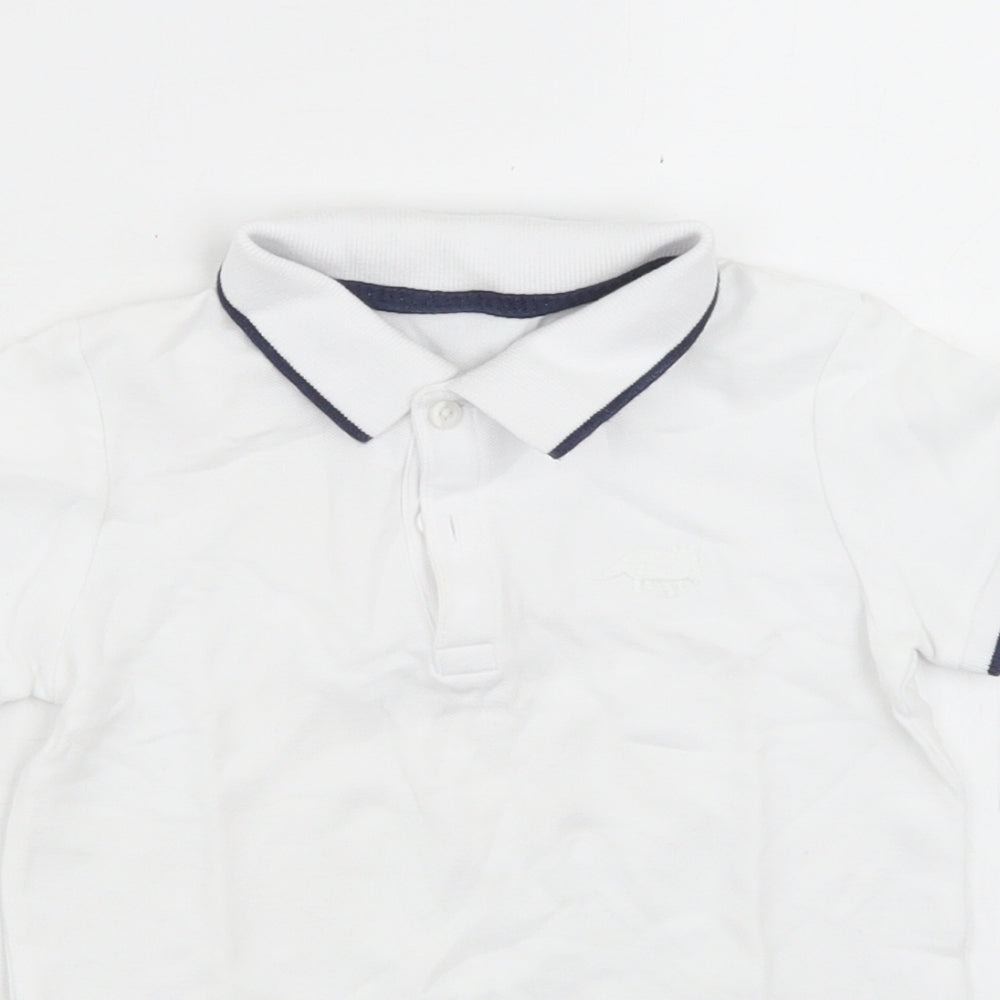 Dunnes Stores Boys White  Cotton Basic Polo Size 3-4 Years Collared Button