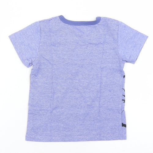 Preworn Boys Blue Striped Cotton Basic T-Shirt Size 2 Years Crew Neck  - Bicycle