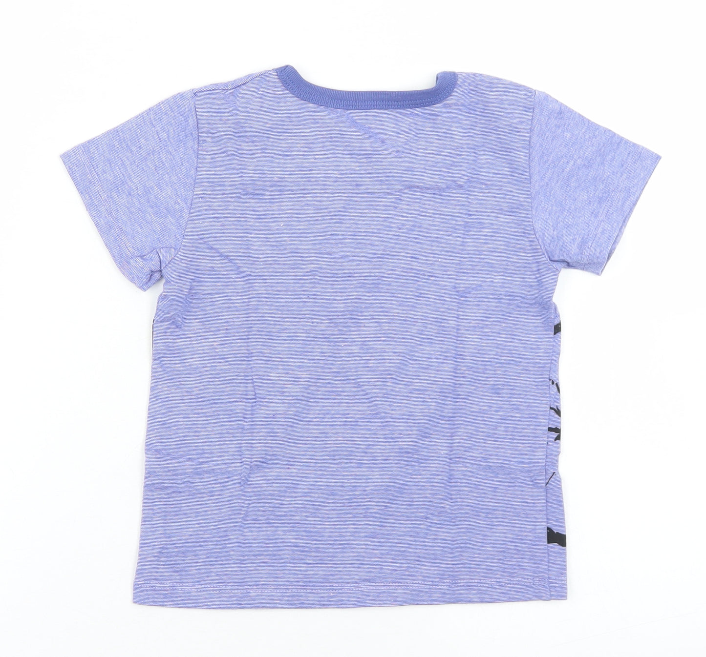 Preworn Boys Blue Striped Cotton Basic T-Shirt Size 2 Years Crew Neck  - Bicycle