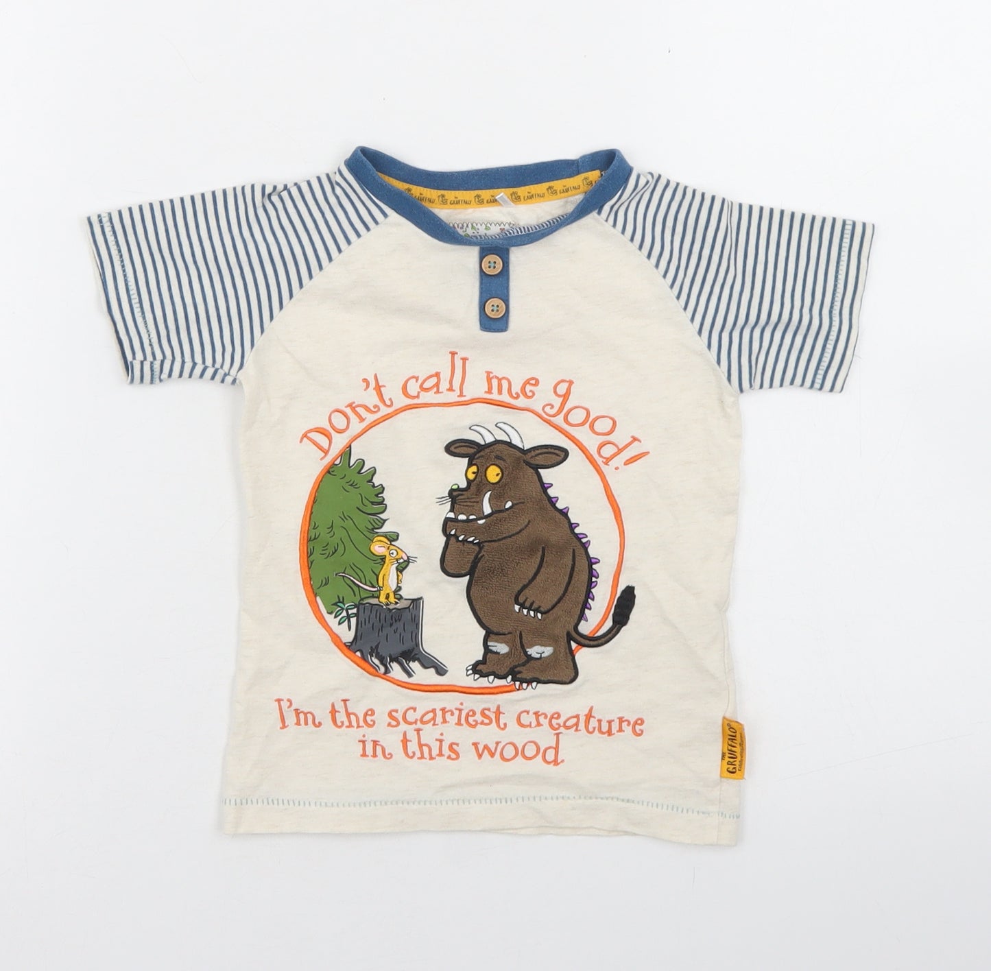 TU Boys Beige Colourblock Cotton Basic T-Shirt Size 12-18 Months Henley  - The Gruffalo