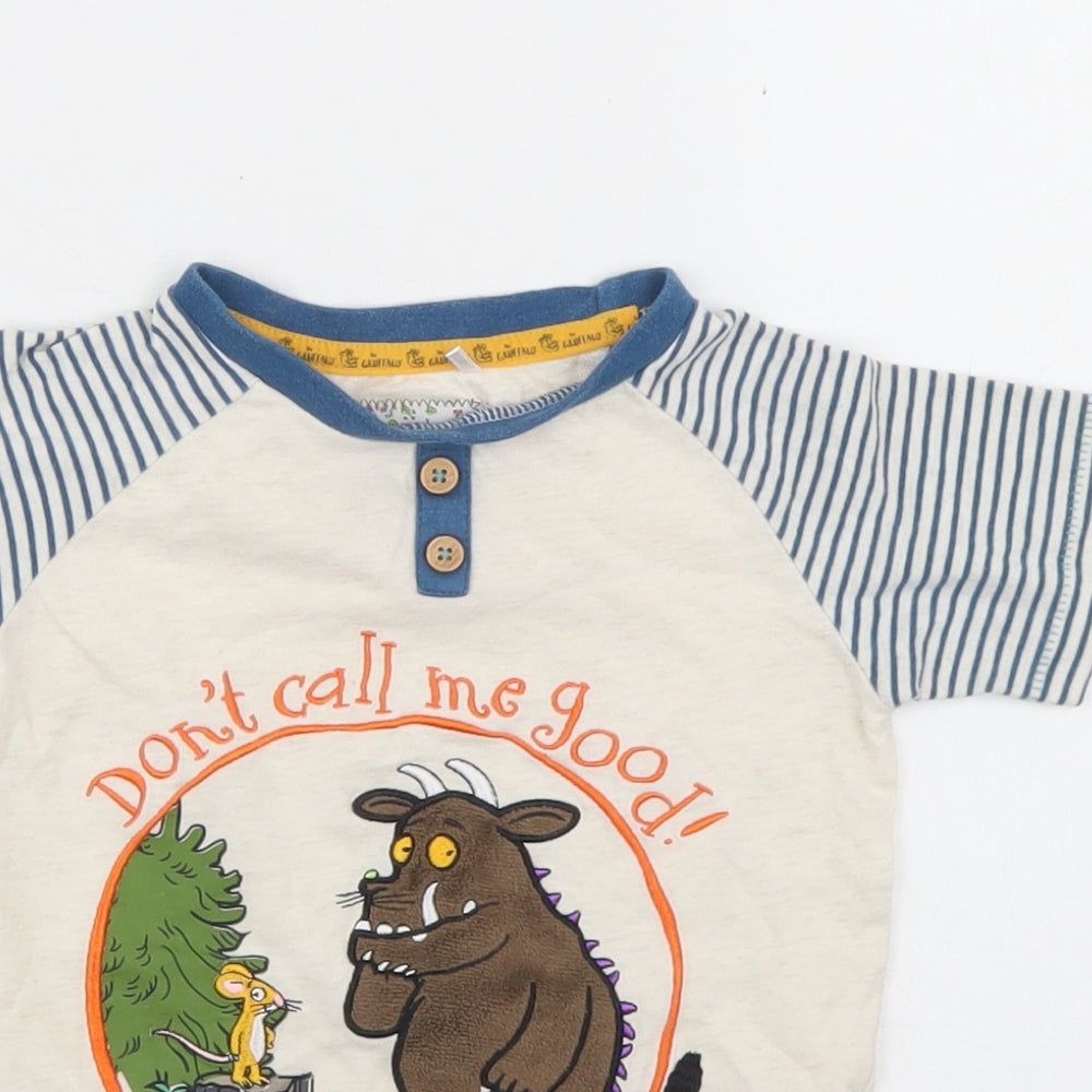 TU Boys Beige Colourblock Cotton Basic T-Shirt Size 12-18 Months Henley  - The Gruffalo