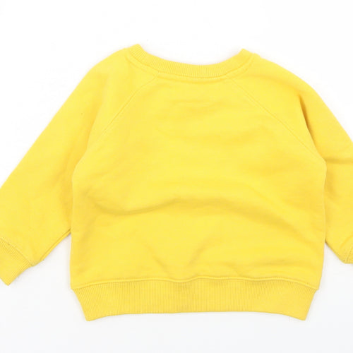 Minoti Boys Yellow  Cotton Pullover Casual Size 12-18 Months Crew Neck  - Make The Future Awesome
