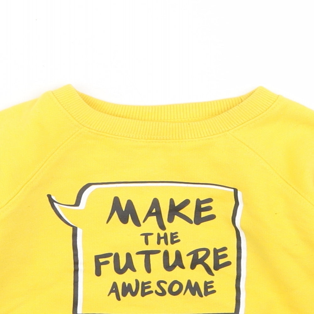 Minoti Boys Yellow  Cotton Pullover Casual Size 12-18 Months Crew Neck  - Make The Future Awesome