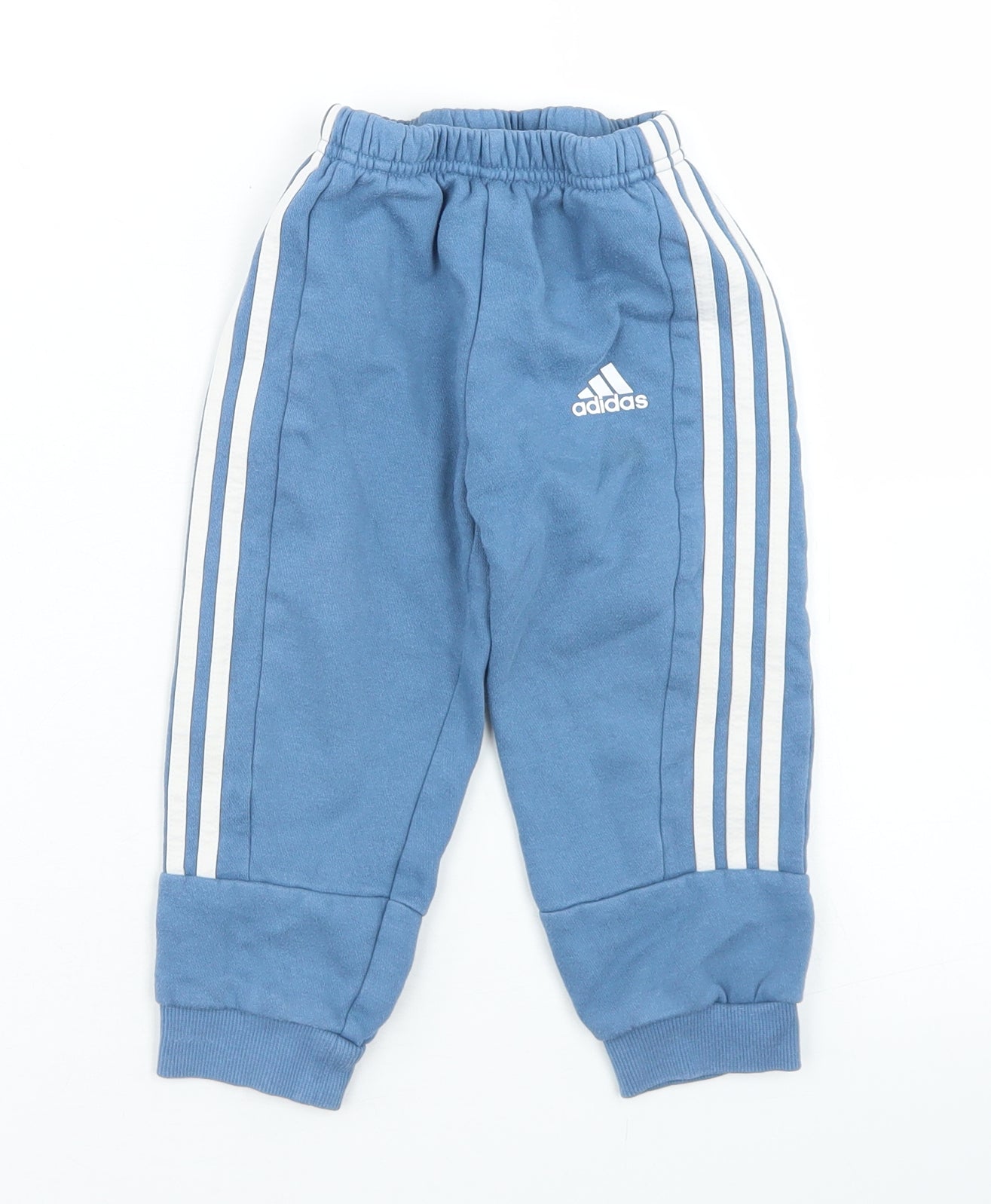 adidas Boys Blue  Cotton Jogger Trousers Size 18-24 Months