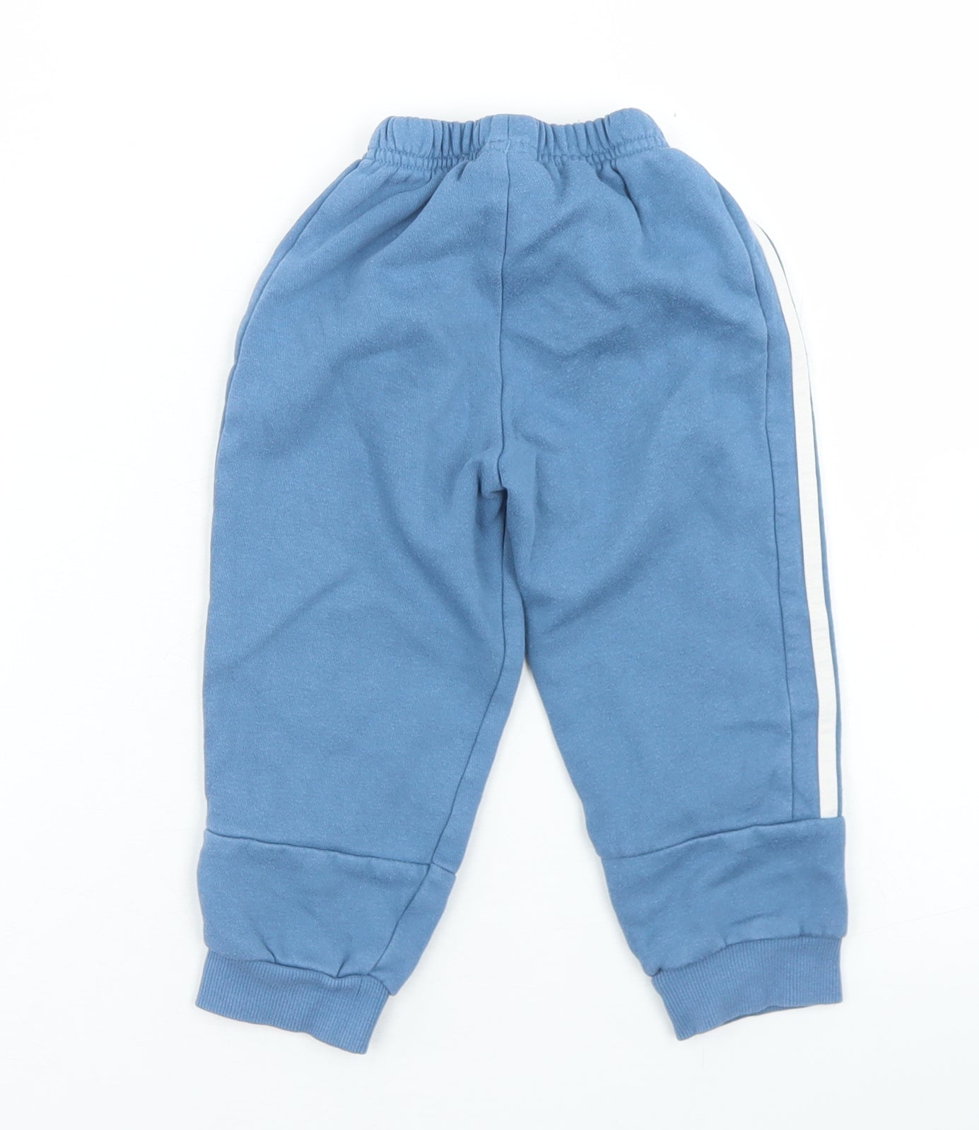 adidas Boys Blue  Cotton Jogger Trousers Size 18-24 Months