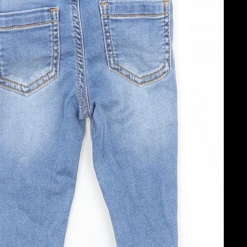 F&F Boys Blue  Cotton Capri Jeans Size 0-3 Months  Drawstring