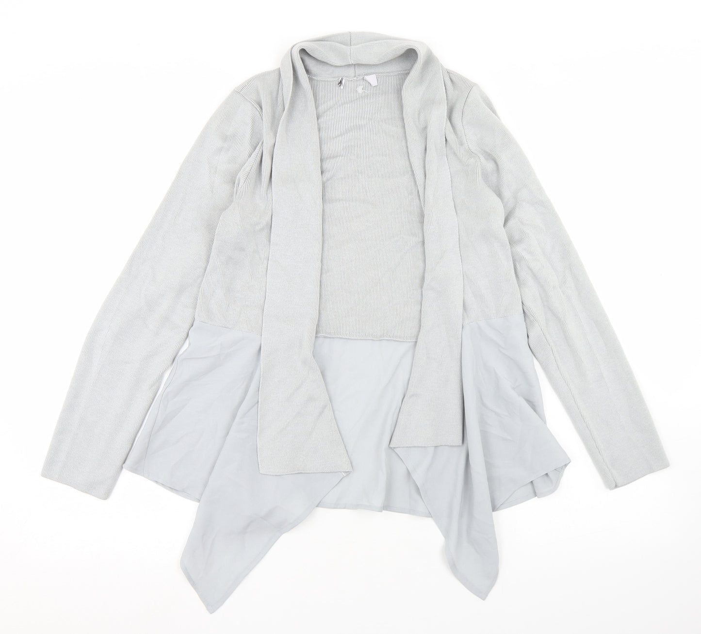 Marks and Spencer Womens Grey Collared  Acrylic Cardigan Jumper Size 10