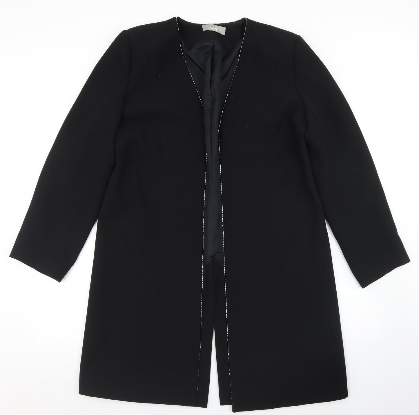 Wallis Womens Black   Overcoat Jacket Size 14