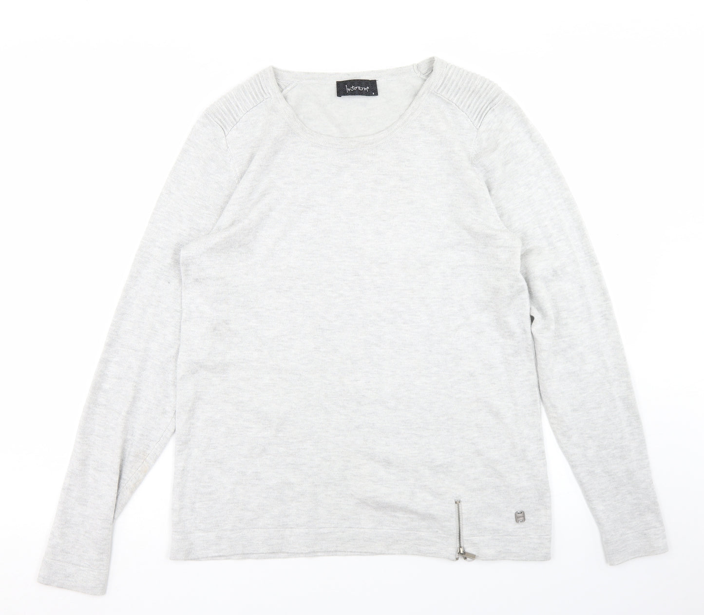 Tatown Womens Grey  Viscose Basic T-Shirt Size S Round Neck