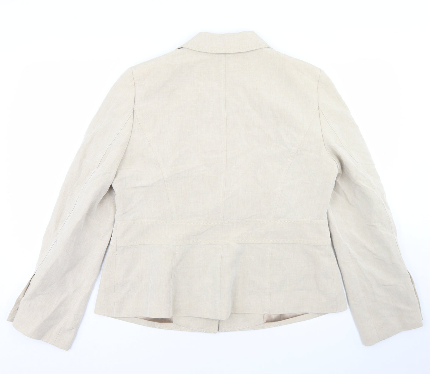 Planet Womens Beige  Linen Jacket Blazer Size 14