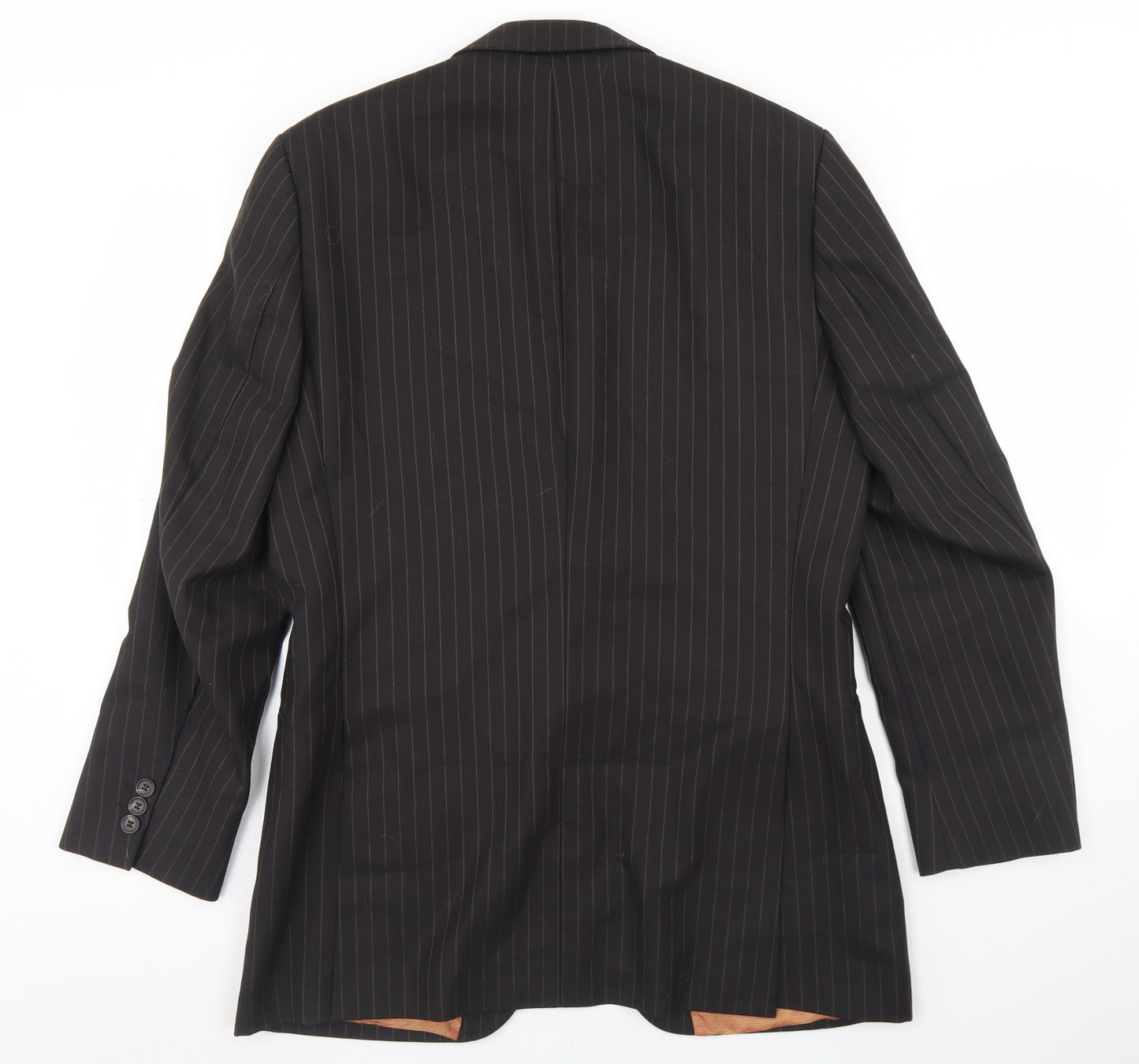 Jeff Banks Mens Black Striped Wool Jacket Blazer Size 38