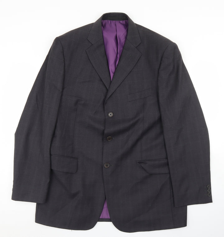 Impressions Mens Black  Wool Jacket Blazer Size 42