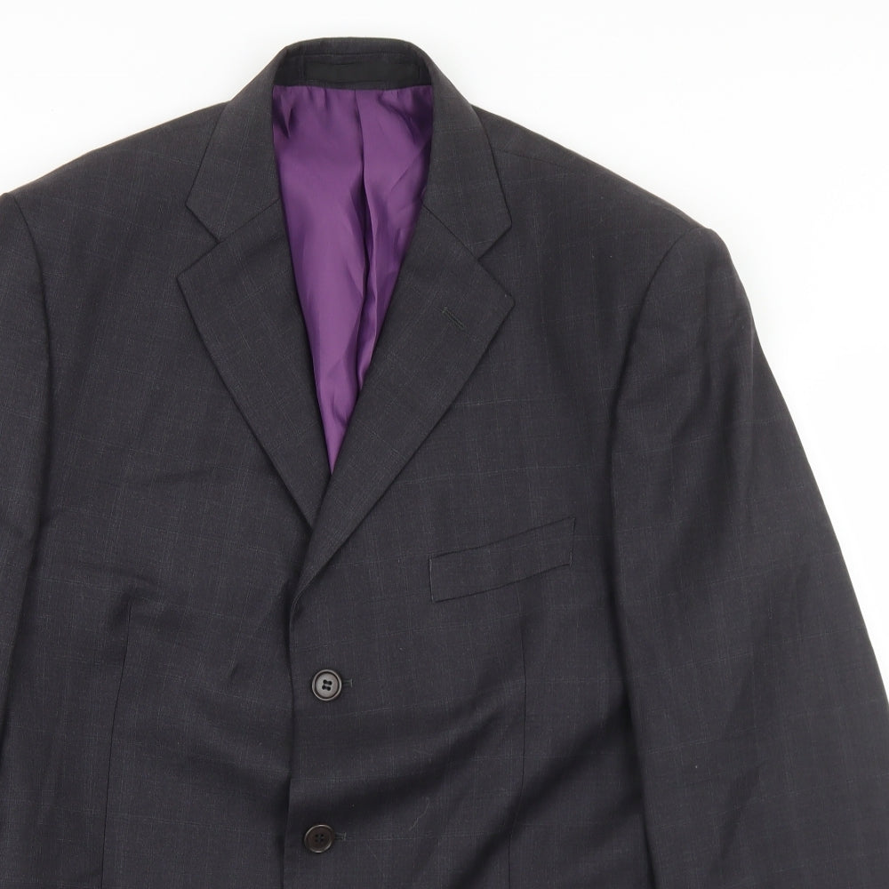 Impressions Mens Black  Wool Jacket Blazer Size 42