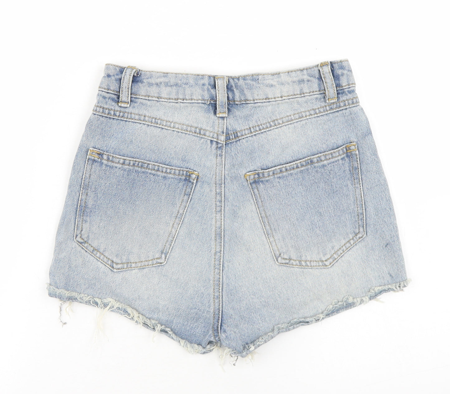 Denim Co Womens Blue  Cotton Hot Pants Shorts Size 6  Regular Button