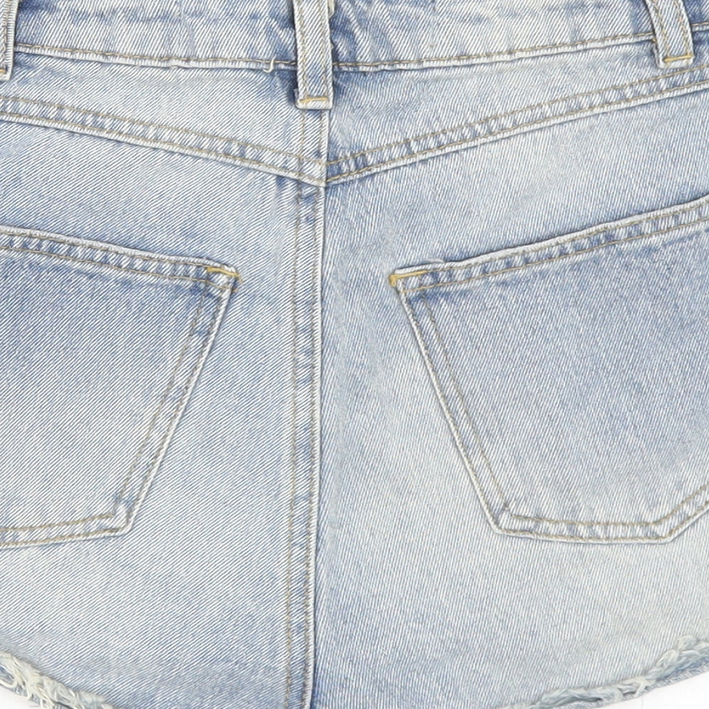 Denim Co Womens Blue  Cotton Hot Pants Shorts Size 6  Regular Button