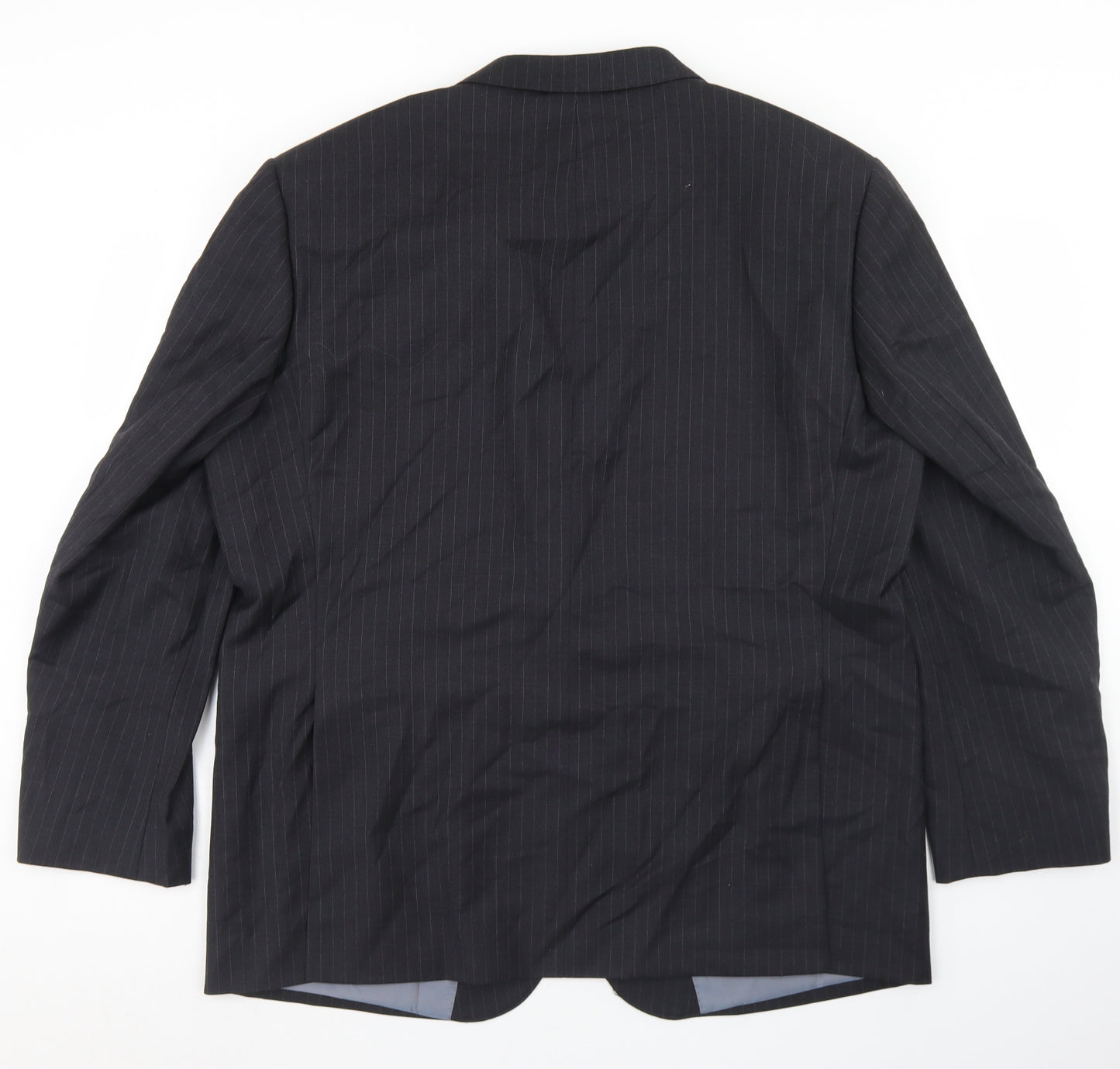 Samuel Windsor Mens Black Striped Wool Jacket Blazer Size 46