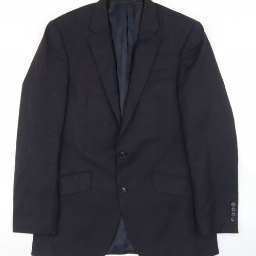 NEXT Mens Blue Striped Wool Jacket Blazer Size 38